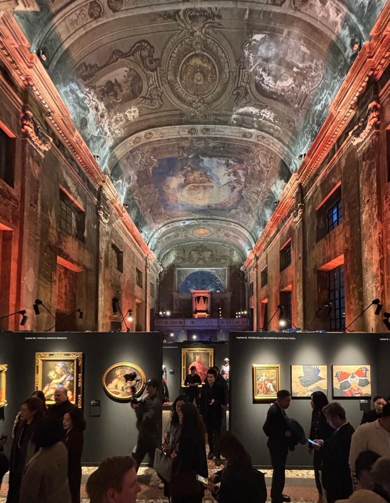 Exhibition design in a baroque church