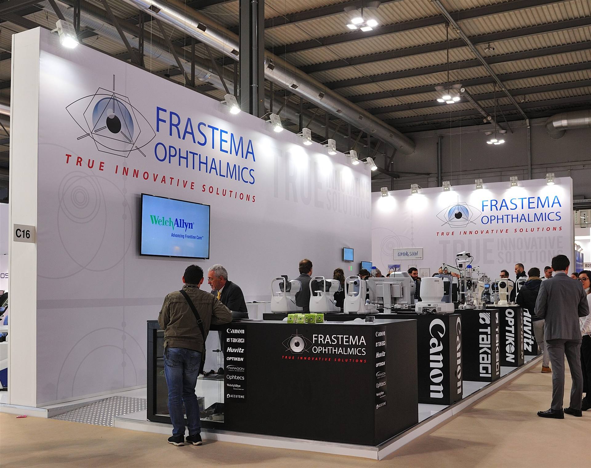 Black and white exhibition stand